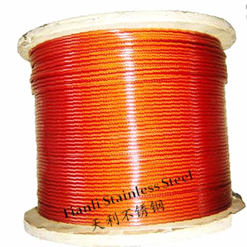 7×19 Nylon/HDPE Coated 304 316 Stainless Steel Wire Rope